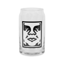 Obey Bold Logo Drinking Glass in Clear, 100% glas cocktail glass met printed Obey Icon op buitenzijde in helder clear colorway, verkrijgbaar bij Revert 95 Haarlem