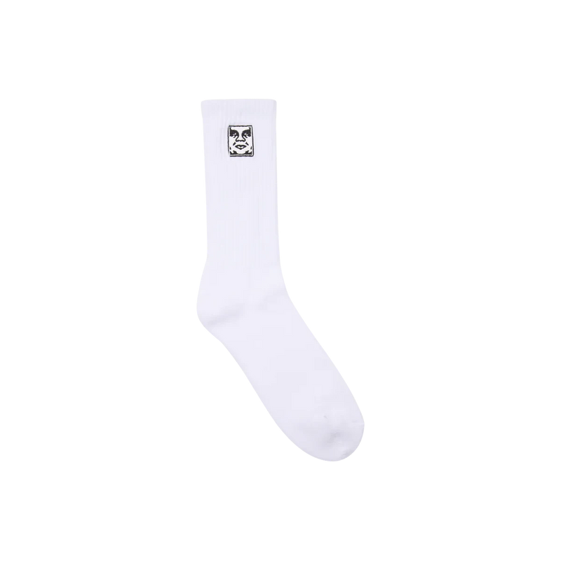 Obey Icon Face Socks – witte sokken van katoenmix met geborduurd Obey Face logo