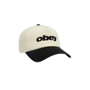 Obey Ranch 5 Panel Snapback in Royal Blue Multi, 100% cotton twill structured high profile 5-panel baseball cap met precurved brim snapback closure en Obey art embroidery op de voorkant in royal blue multi colorway, verkrijgbaar bij Revert 95 Haarlem