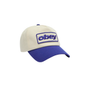 Obey Ranch 5 Panel Snapback in Royal Blue Multi, 100% cotton twill structured high profile 5-panel baseball cap met precurved brim snapback closure en Obey art embroidery op de voorkant in royal blue multi colorway, verkrijgbaar bij Revert 95 Haarlem
