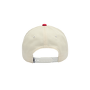 Obey Speed Squad 5 Panel True Red Multi, structured snapback cap met precurved brim, verstelbare sluiting en geborduurde Obey branding, one size, verkrijgbaar bij Revert 95 Haarlem