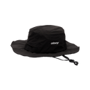 Obey Sobo Trail Bucket Hat in Black, 100% cotton unstructured trail bucket hat met neck shade adjustable chin strap en Obey reflective screenprint, verkrijgbaar bij Revert 95 Haarlem