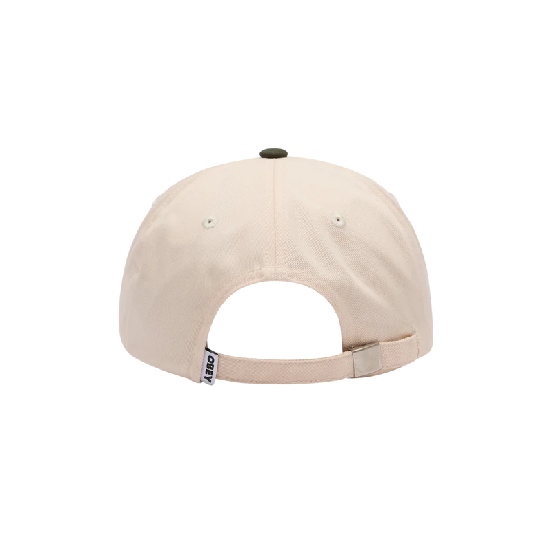 Obey Collegiate 6 Panel Strapback – katoenen cap met Collegiate Obey-logo en verstelbare strapback