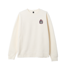 Loser Machine Work Hard HW Crew Bone, heavyweight crew fleece sweater van 70% cotton 30% polyester met klein graphic op de borst en groot print op de achterkant, standard fit, verkrijgbaar bij Revert 95 Haarlem