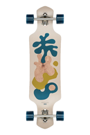 Globe Geminon 35 Dusk – drop-through longboard van 8-laags esdoornhout met Dusk-graphic, Tensor-trucks en 69mm wielen