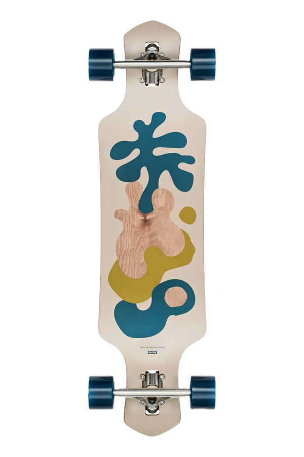 Globe Geminon 35 Dusk – drop-through longboard van 8-laags esdoornhout met Dusk-graphic, Tensor-trucks en 69mm wielen