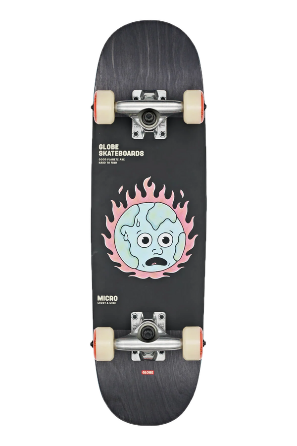 Globe Kids Softie Micro Black In Flames – compleet mini-skateboard voor kinderen met Black In Flames-graphic, Tensor trucks en Softie wielen