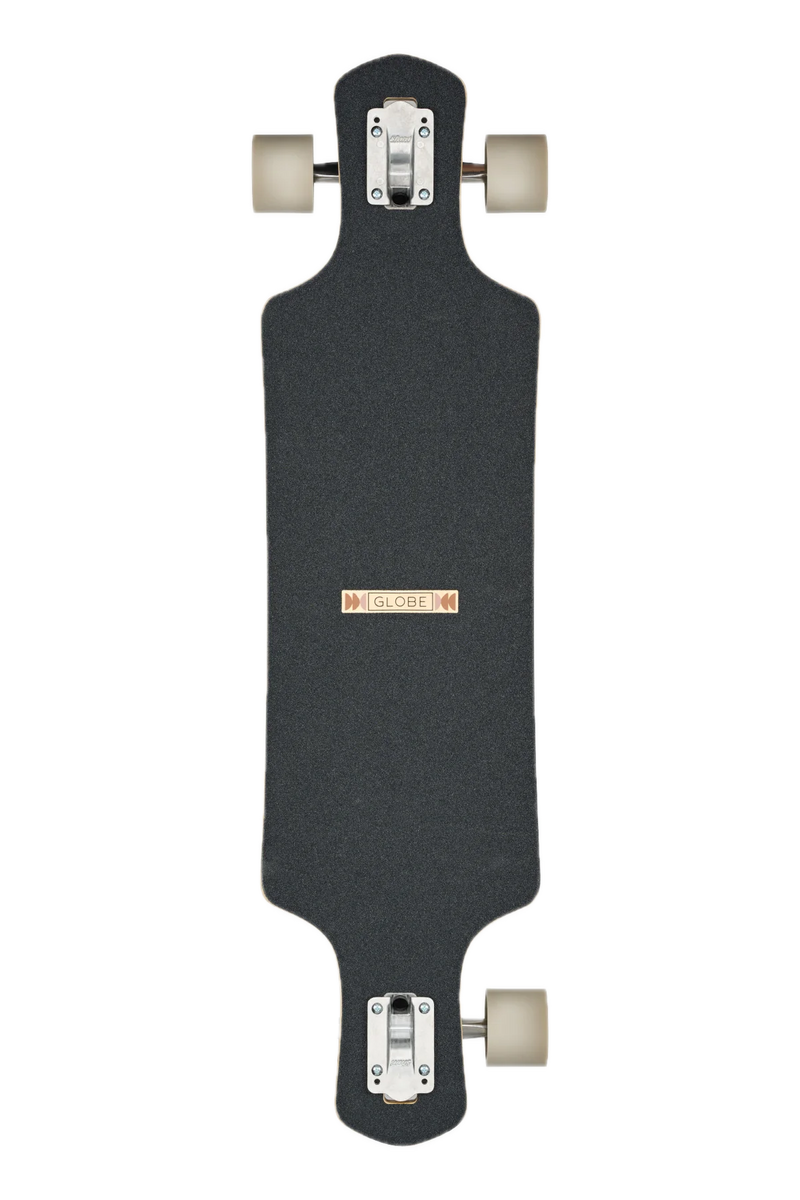 Globe Geminon 37.5 Arid – drop-through longboard van 8-laags esdoorn met Arid-graphic, Tensor 180mm trucks en 69mm wielen