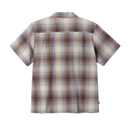 Loser Machine Pachuco SS Woven Shirt in Brown Khaki, 100% cotton short sleeve ombre plaid shirt met coil zip front double chest pockets straight hem boxier fit en LMC woven label branding in warme bruine kaki ombre plaid colorway, verkrijgbaar bij Revert 95 Haarlem