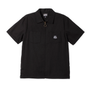 Loser Machine Fanatic Shirt W/O Print SS Shirt Black, viscose overhemd met camp kraag, gegraveerde parelmoerknopen en welt zak, boxier fit, verkrijgbaar bij Revert 95 Haarlem