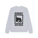 Obey Records Extra Heavy Crew in de kleur Ash Grey, verkrijgbaar bij Revert 95 Haarlem