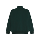 Obey Established Works Bold Mockneck Green Gables, heavyweight mockneck sweater van 58% katoen 42% polyester met doorlopende metalen rits en geborduurd logo, verkrijgbaar bij Revert 95 Haarlem