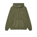 Obey Lowercase Pigment Zip Hood – katoenen pigment-dyed zip hoodie met geborduurd lowercase Obey-logo