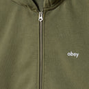 Obey Lowercase Pigment Zip Hood – katoenen pigment-dyed zip hoodie met geborduurd lowercase Obey-logo