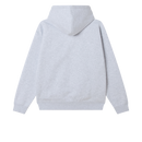 Obey Collegiate Zip Hood, 58% cotton 42% polyester heavyweight brushed fleece zip hoodie met exposed front metal zipper front patch pockets rib cuffs en hem tackle twill lettering op voorkant in relaxed fit verkrijgbaar in Ash Grey en Black, verkrijgbaar bij Revert 95 Haarlem