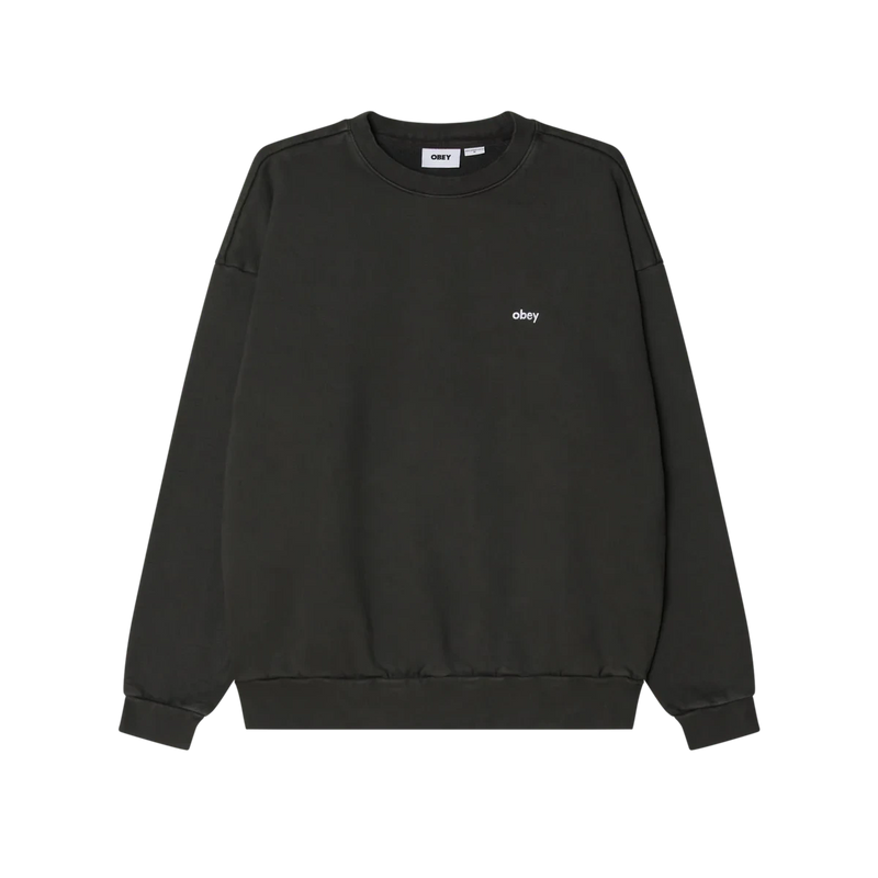 Obey Lowercase Pigment Crew – katoenen pigment-dyed sweater met Obey lowercase logo
