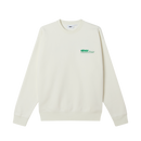 Obey Tonic Crew in Off White, heavy cotton fleece blend relaxed fit crewneck sweater met contrast cuffs en hem subtiel Obey graphic detail op de borst in warme romige off white kleur met beige ondertoon, verkrijgbaar bij Revert 95 Haarlem