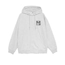 Obey Eyes Icon Hood Heather Grey, hoodie van 58% cotton 42% polyester met Eyes Icon graphic op borst en achterkant, gevoerde capuchon en kangoeroezak, regular fit, maten S-XL, verkrijgbaar bij Revert 95 Haarlem