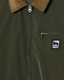 Obey Elysian Jacket Grape Leaf, volledig gevoerd bomber jack van 100% polyester met corduroy kraag, metalen rits en welt zakken, relaxed fit, verkrijgbaar bij Revert 95 Haarlem