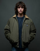 Obey Elysian Jacket Grape Leaf, volledig gevoerd bomber jack van 100% polyester met corduroy kraag, metalen rits en welt zakken, relaxed fit, verkrijgbaar bij Revert 95 Haarlem