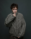 Obey Leisure Training Jacket in de kleur Abbey Stone Plaid, verkrijgbaar bij Revert 95 Haarlem