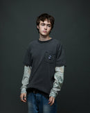 Obey Post 2fer Long Sleeve T-shirt in de kleur Dusty Black Limo Multi, verkrijgbaar bij Revert 95 Haarlem
