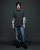 Obey Post 2fer Long Sleeve T-shirt in de kleur Dusty Black Limo Multi, verkrijgbaar bij Revert 95 Haarlem