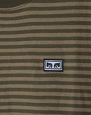 Obey Established Works Eyes Stripe SS Grape Leaf Multi gestreept T-shirt met Eyes embroidery