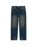 Obey Classic Baggy Denim Oil Stained Indigo, denim jeans van 100% cotton met shank button closure, button fly en 5-pocket styling, relaxed fit straight leg, taillemaatjes 28-38, verkrijgbaar bij Revert 95 Haarlem
