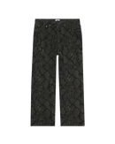 Obey Classic Baggy Denim Snake Print, denim jeans van 100% cotton met opvallend slangenprint, shank button closure en 5-pocket styling, relaxed fit straight leg, taillemaatjes 28-38, verkrijgbaar bij Revert 95 Haarlem