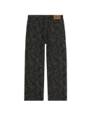 Obey Classic Baggy Denim Snake Print, denim jeans van 100% cotton met opvallend slangenprint, shank button closure en 5-pocket styling, relaxed fit straight leg, taillemaatjes 28-38, verkrijgbaar bij Revert 95 Haarlem