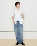 Obey Boxcar Straight Leg Denim in Heavy Vintage Indigo, 100% cotton 13.5 oz heavyweight denim relaxed fit straight leg jeans met 5-pocket design buttons en rivets met Obey lettering sewn-on eyes patch en deep blue vintage wash met fade-outs, verkrijgbaar bij Revert 95 Haarlem
