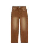Obey Boxcar Straight Leg Denim Archive Brown, denim jeans van 100% cotton met drukknoop closure en 5-pocket styling, straight leg, taillemaatjes 28-34, verkrijgbaar bij Revert 95 Haarlem