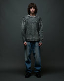 Obey Spray Effect Sweater in de kleur Dark Black Multi, verkrijgbaar bij Revert 95 Haarlem