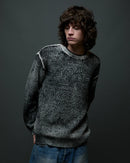 Obey Spray Effect Sweater in de kleur Dark Black Multi, verkrijgbaar bij Revert 95 Haarlem
