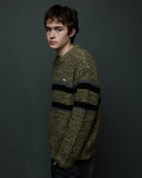 Obey Alden Sweater in de kleur Green Multi, verkrijgbaar bij Revert 95 Haarlem
