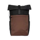 Doughnut Jetpack Go Wild Series Rolltop Backpack Black x Brown, rugzak van gerecycled 420D NylonPlus nylon met uitbreidbaar rolltop ontwerp, 15-inch laptopvak en afneembare borstband, verkrijgbaar bij Revert 95 Haarlem