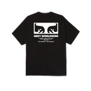 Obey The Medium Is The Message Classic T-Shirt Black, t-shirt van 100% cotton met rib knit kraag en graphic op borst en achterkant, regular fit, maten S-XL, verkrijgbaar bij Revert 95 Haarlem