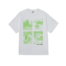Obey x Skateistan Child Photo T-Shirt in White, 100% cotton regular fit collab tee met fotografische Child Photo print op voorkant en rug onderdeel van de limited Obey x Skateistan capsule collectie, verkrijgbaar bij Revert 95 Haarlem