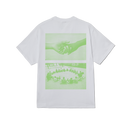 Obey x Skateistan Child Photo T-Shirt in White, 100% cotton regular fit collab tee met fotografische Child Photo print op voorkant en rug onderdeel van de limited Obey x Skateistan capsule collectie, verkrijgbaar bij Revert 95 Haarlem