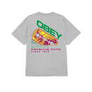 Obey Razor Classic T-Shirt Heather Grey, t-shirt van 90% cotton 10% polyester met geprinte graphic, regular fit, maten S-XL, verkrijgbaar bij Revert 95 Haarlem