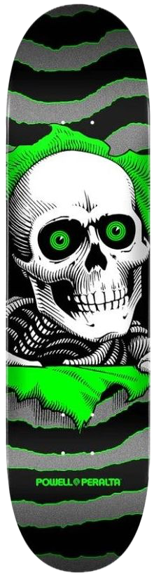 PP Ripper One Off Skateboard Deck Shape 242 Silver – One Off metallic Ripper graphic deck