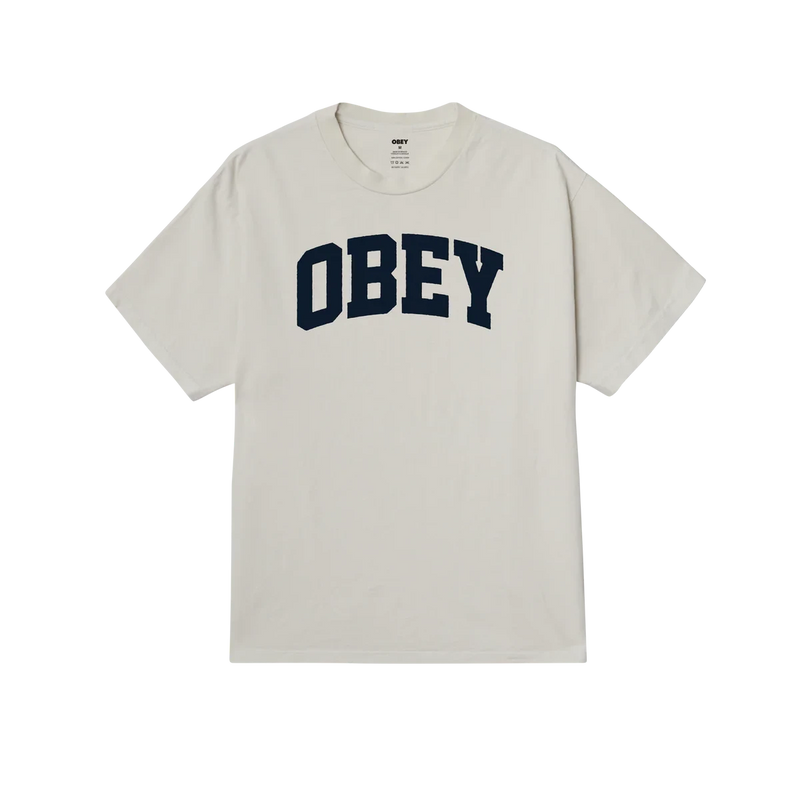Obey Collegiate Heavyweight Classic Tee – T-shirt van zwaar katoen met Collegiate Obey logo op de borst
