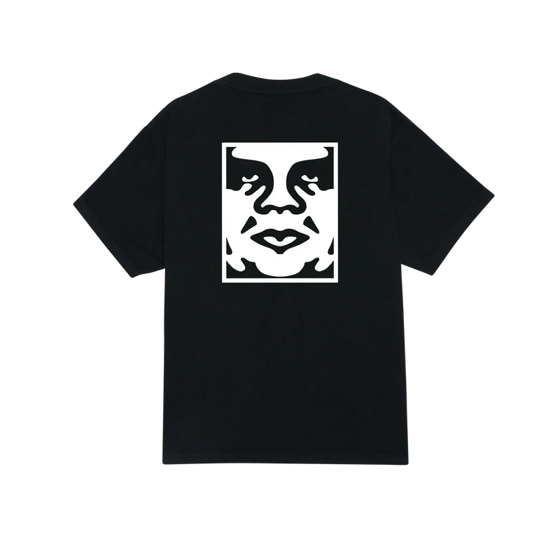 Obey Bold Icon Face Heavyweight Classic Tee – zwart T-shirt van zwaar katoen met Obey Face graphic