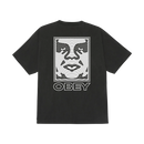 Obey Ripple Pigment T-Shirt Dusty Black, t-shirt van 100% cotton 8oz met pigment dye afwerking en geprinte graphic op voor- en achterkant, relaxed fit, maten S-XL, verkrijgbaar bij Revert 95 Haarlem