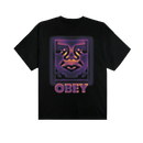 Obey Heat Map Icon Tee, box t-shirt van 100% cotton 8oz met geprinte graphic op voor- en achterkant, regular fit, verkrijgbaar in Black en White, maten S-XL, verkrijgbaar bij Revert 95 Haarlem