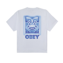 Obey Heat Map Icon Tee, box t-shirt van 100% cotton 8oz met geprinte graphic op voor- en achterkant, regular fit, verkrijgbaar in Black en White, maten S-XL, verkrijgbaar bij Revert 95 Haarlem