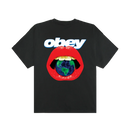 Obey Lips Heavyweight T-Shirt Vintage Black, box t-shirt van 100% cotton 8oz met geprinte graphic op voor- en achterkant, regular fit, maten S-XXL, verkrijgbaar bij Revert 95 Haarlem