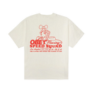 Obey Speed Squad Heavyweight T-Shirt Vintage White, box t-shirt van 100% cotton 8oz met geprinte graphic op voor- en achterkant, relaxed fit, maten S-XL, verkrijgbaar bij Revert 95 Haarlem
