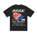 Obey Top Secret Heavyweight T-Shirt Vintage Black, box t-shirt van 100% cotton met rib knit kraag en geprinte graphic op voor- en achterkant, relaxed fit, maten S-XXL, verkrijgbaar bij Revert 95 Haarlem